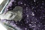 Glistening Deep Purple Amethyst Geode with Calcite #345943-3